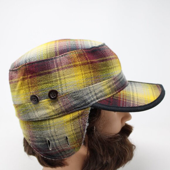 Outdoor Research Yukon Cap Hat Mens Medium Yellow/Red Earflaps Polyester Winter - Picture 6 of 12